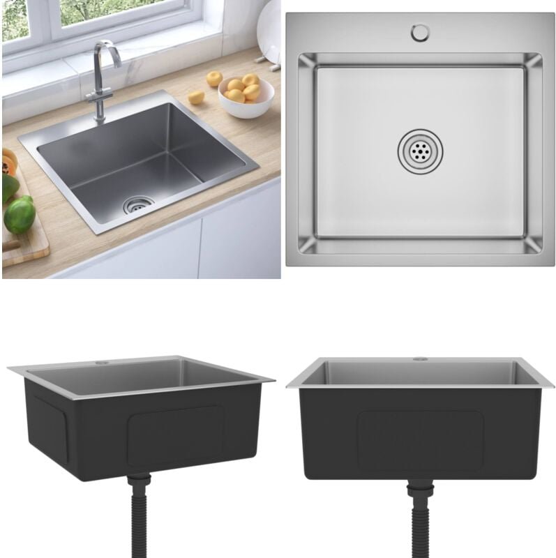 Handgemachte Einbauspüle Edelstahl - Küchenspüle - Küchenspülen - Home & Living - Silber