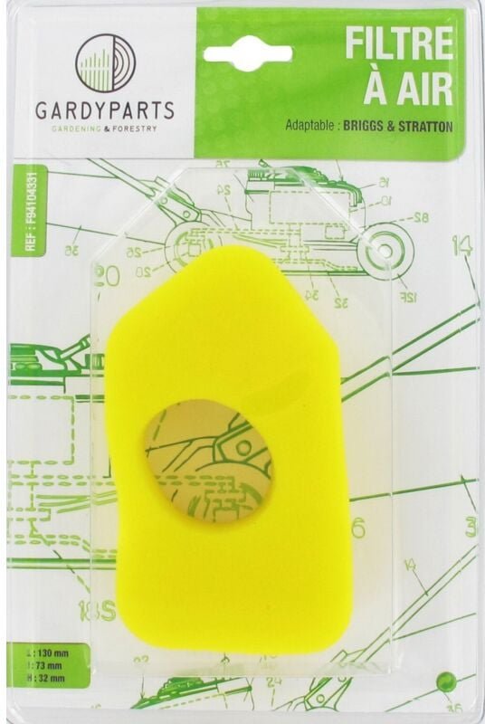 B&S anpassbarer Luftfilter. Ersetzt Original: 004216, 698369, 490-200-0011 Centrale Brico