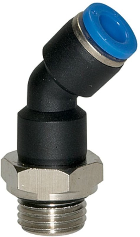 Riegler - Steckverschraubung 45° »Blaue Serie«, drehbar, g 3/8 außen, ø 12mm
