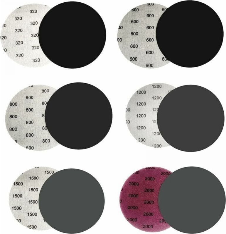 30 Stück Nass-Trocken-Schleifpapier, Schleifscheibe mit Körnung 320/600/800/1200/1500/2000, 125 mm Schleifpapier, Nass-/...