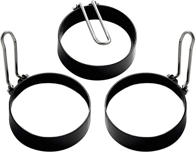 3 Stück Eierring, rund, antihaftbeschichtet, für Eierpfannkuchen, Edelstahl-Kochwerkzeug, Eiermacher-Formen