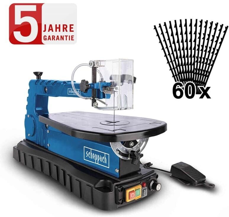 Scheppach - Dekupiersäge deco switch 405mm Schnitttiefe Fußpedal led 60Sägeblätter