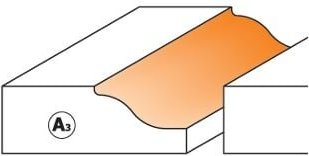 990.011.11 Hartmetall-Fräser Für Türen Mit Kugellager S=8 D=47,65x9,5 R=9