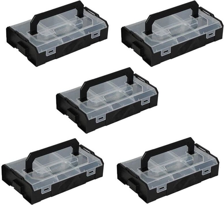 Bs Systems - Sortimo l-boxx Mini schwarz / Deckel transparent Industrial Line 5er Set