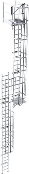 Ortsfeste Steigleitern - Steighöhe 10.70 bis 11.00m - CS110-CPSH060