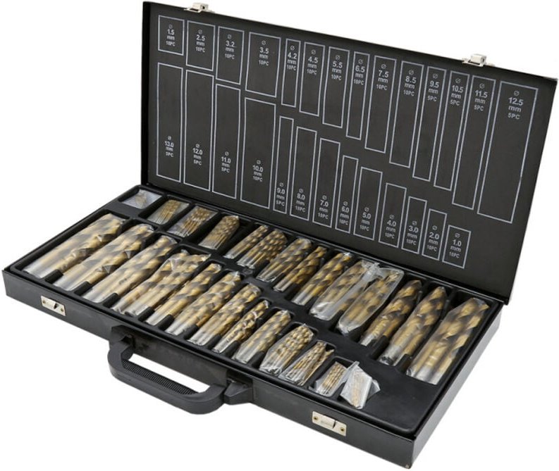 Tolletour - 230-teilig Metallbohrer Spiralbohrer Set Metallbohrersortiment hss geschliffen. Bohrersets Profi-Steinbohrer...