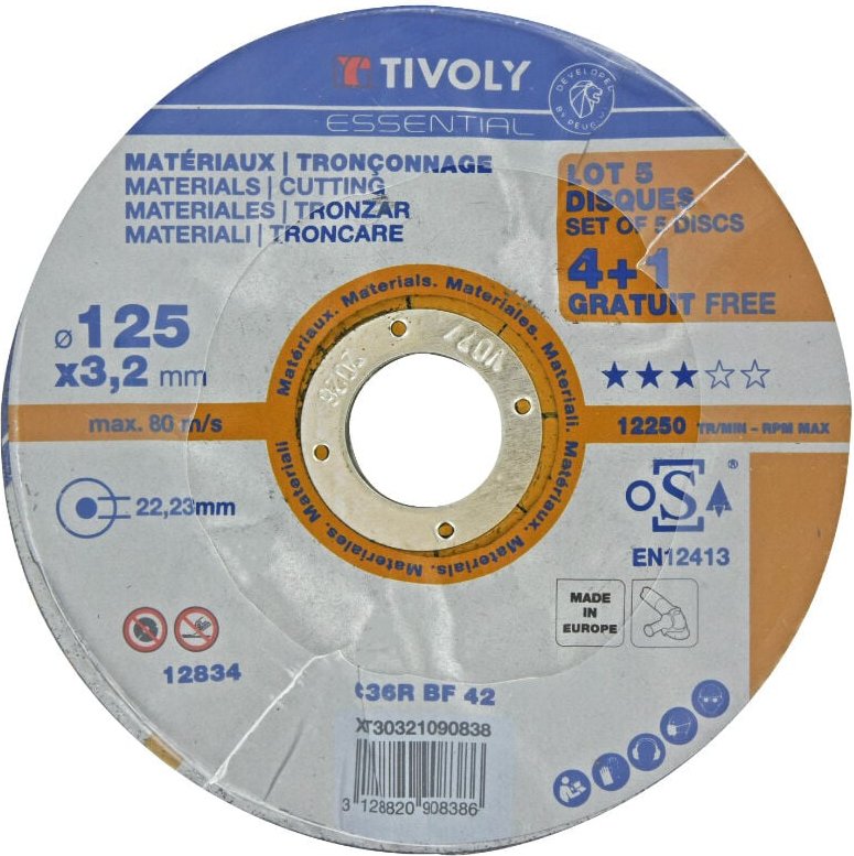 Trennscheibe - Economy-Line - Für Materialien / Ø: 125 / Ep: 3.2 TIVOLY - XT30321090838