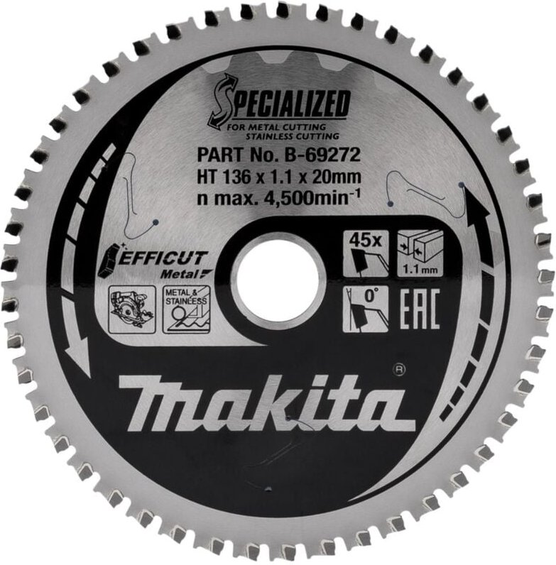 Thumbnail - Efficut Sägeblätter für Metall 136 x 20 mm • 45 Zähne - Makita