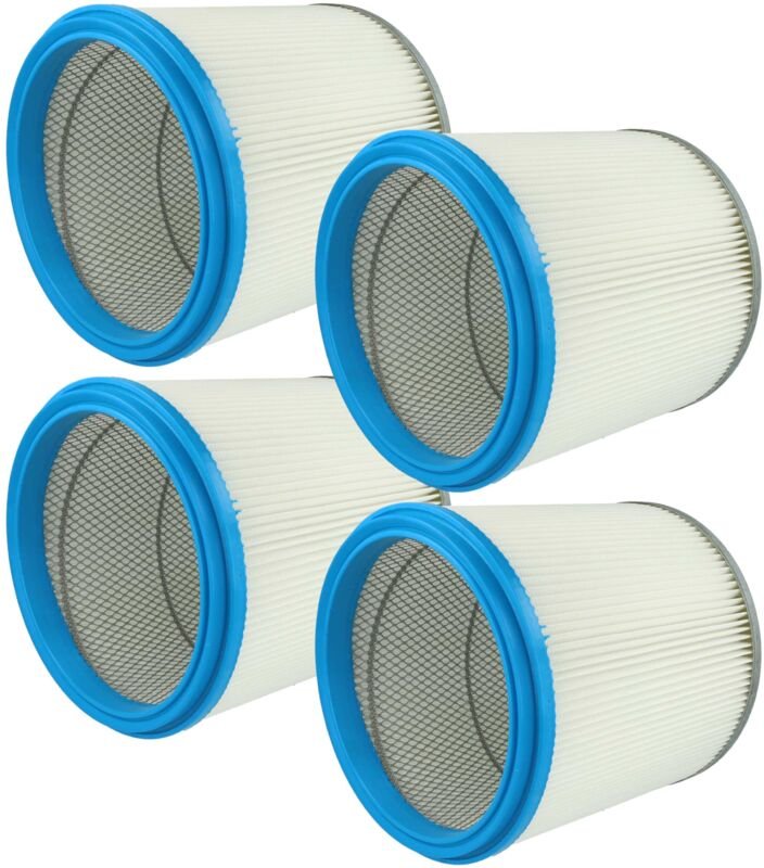 4x Faltenfilter kompatibel mit Metabo ask 1005, asr 1250 Staubsauger - Patronenfilter, Blau Silber Weiß - Vhbw