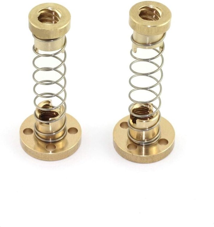 2 STÜCKE T8 Anti-Backlash-Mutter, gefederte Eliminationsspaltmutter für 8 mm Acme-Gewindestangen-Leitspindeln, 3D-Drucke...