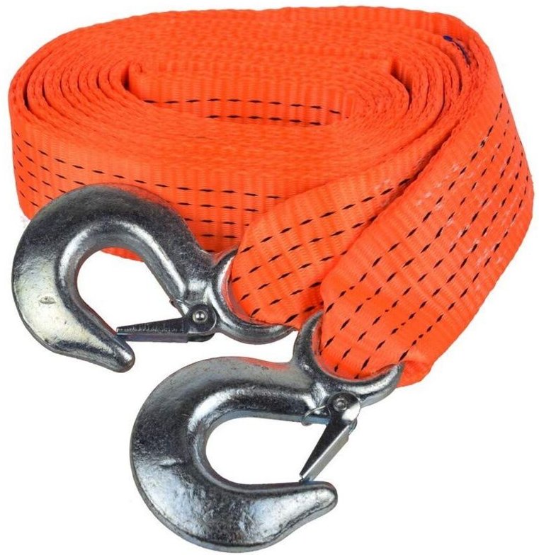 Geko G02391 - Autoschleppseil (5 m, 5 m, 50 mm, mit Karabiner), mehrfarbig