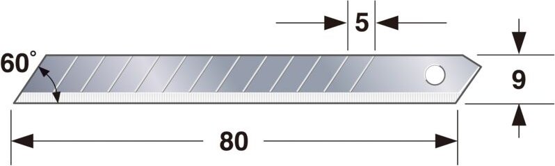 Ersatzklingen für Cutter 9 mm Klinge 50 Klingen für Pappe/Leder - Tajima