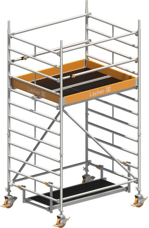 Layher Rollgerüst Uni Kompakt P2 mit Uni Telegeländer 4,20m AH