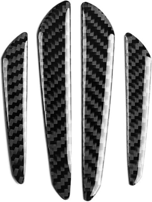 Türstoßstangenschutzverkleidung, 4 Stück Universal-Autotürkantenschutz Stoßstangenschutzstreifen Zierabdeckung, Kohlefas...