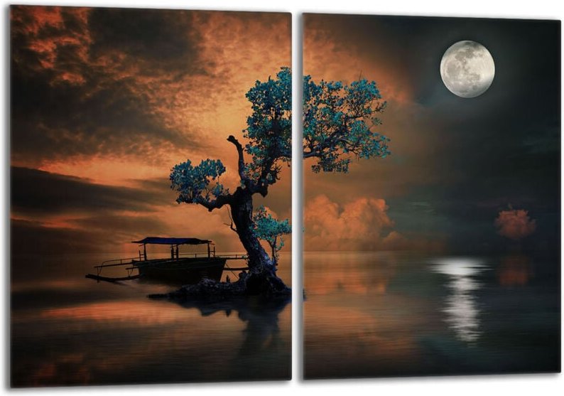 Glasschutzplatte für Herd 2x40x52 Baum