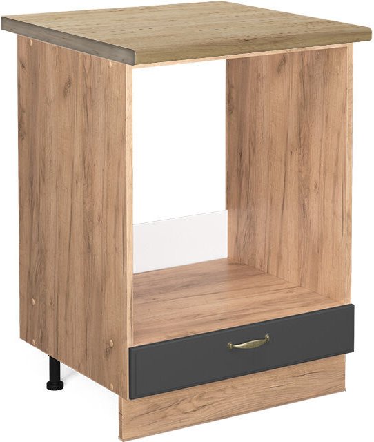 Vicco - Herdumbauschrank Fame-Line, Anthrazit-Gold, 60 cm , ap Eiche