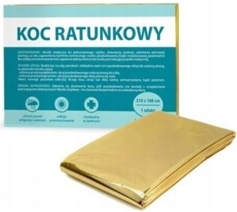 Thermo-Rettungsdecke 210x160 cm silber-gold PASO