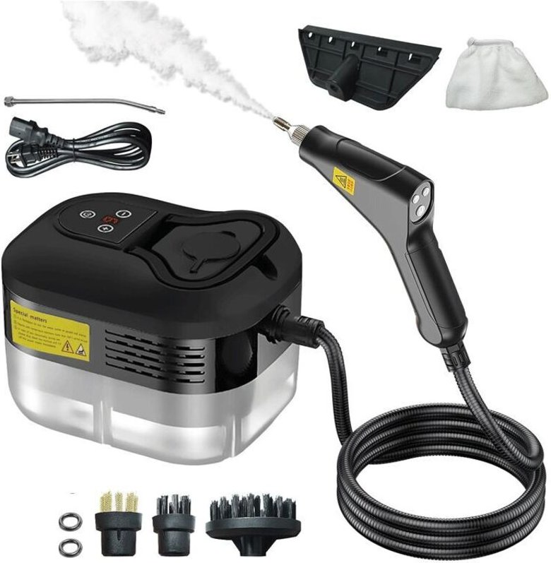 Handdampfreiniger, Hochdruckdampfreiniger zum Reinigen, tragbare Haushaltsdampfreinigungsmaschine mit 3 Bürsten für Auto...