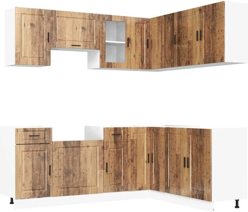 Vidaxl - 11-tlg. Küchenschrank-Set Porto Altholz-Optik Holzwerkstoff