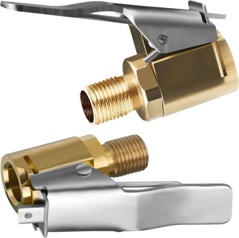 Auto-Reifenventil-Adapter, 2 Stück Messing-Inflatorspitze, Konvertierungskopf-Clip für Reifenventile, kompatibel mit Rei...