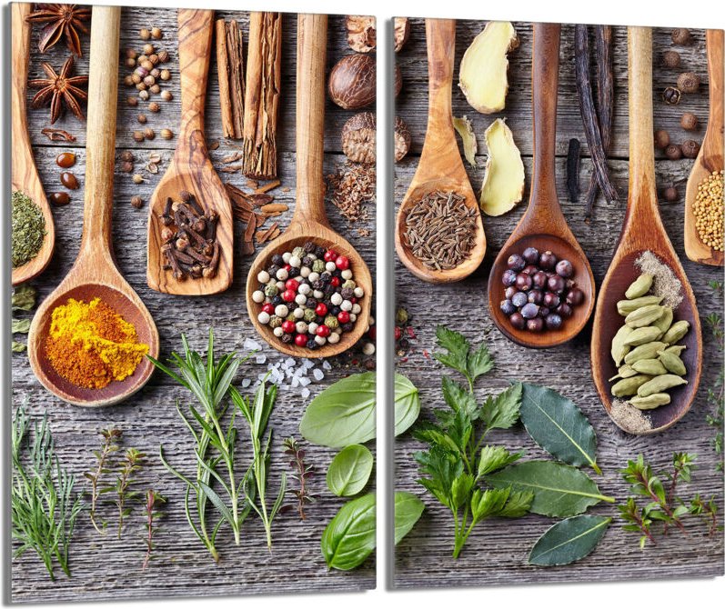 Glasschutzplatte für den Herd 2x30x52 Gewürze