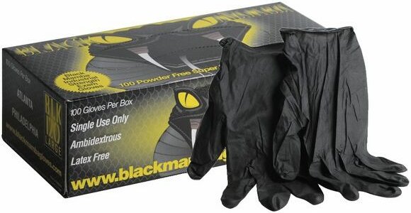 Gants nitrile jetable noir M T7/8 (X 100) - BLACK MAMBA : GANTSBLACKMAMBAM T7/8