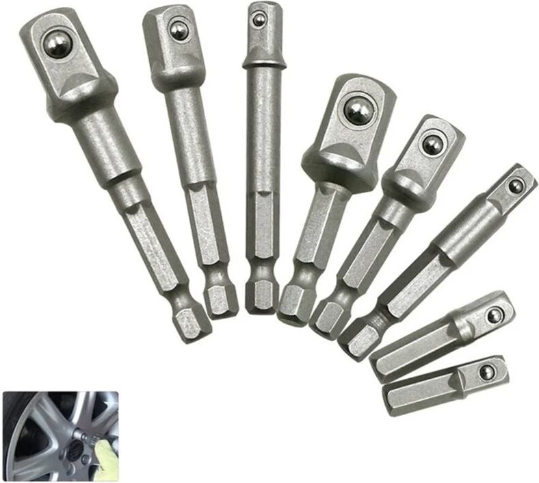 Alovez - Chrom-Vanadium-Stahl-Steckschlüsseladapter, Sechskantschaft, für 1/4 Zoll, 3/8 Zoll, 1/2 Zoll Verlängerungsbits...