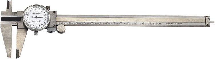 Messschieber aus Edelstahl mit Messuhr 300 mm Fervi c006/300