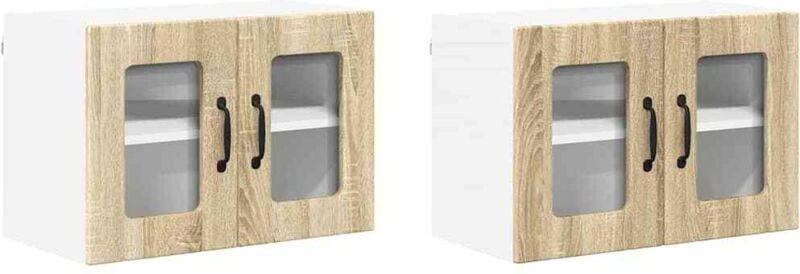 Küchenhängeschrank mit Regal 2 pcs Sonoma-Eiche 60 x 31 x 40 cm vidaXL
