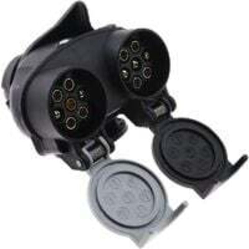 Ersandy - 13 auf 7 Pin Anhängersteckdose 12N 12S Dual Adapter Konverter Europäische Steckdose für pkw Anhänger lkw Anhän...