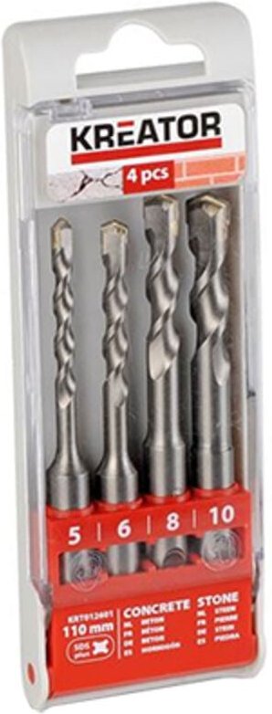 Set von 4 Bohrern für Beton sds+ 160mm