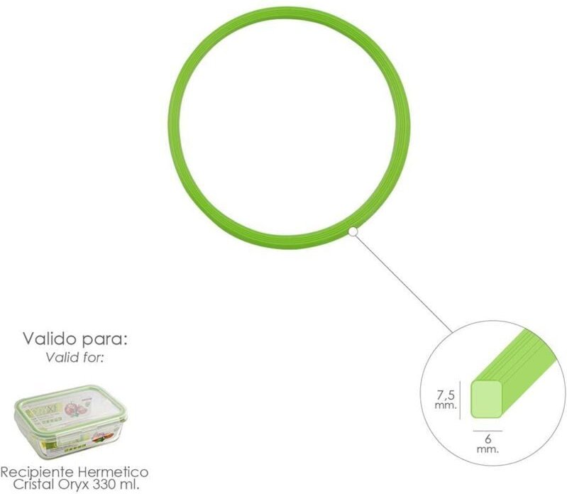 Oryx - Silikonring für rechteckigen hermetischen Glasbehälter 330 ml.