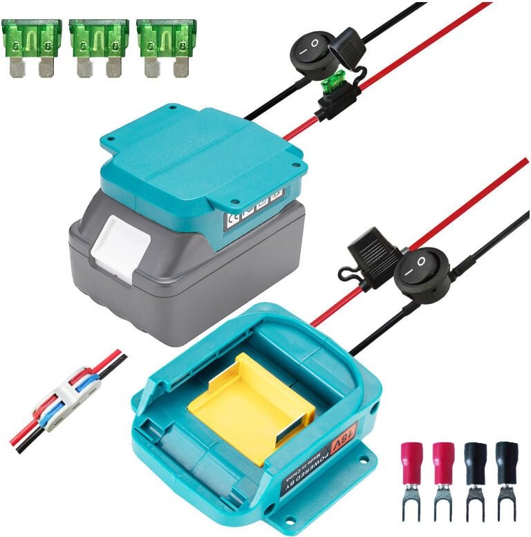Power Wheel-Adapter für 18-V-Makita-Akku, Akku-Adapter, Basis-Stromanschluss mit Sicherung und Schalter 14 awg, Akku-Umr...