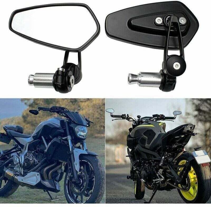 Motorrad-Lenkerspiegel, Motorrad-Rückspiegel für XJ6 MT01 MT03 MT07 MT09 (schwarz)