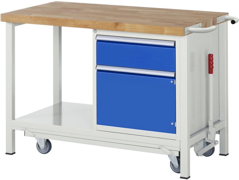 Rau Werkbank mit absenkbarem Fahrgestell Modell 8152 B 1250 x T 700 x H 880mm
