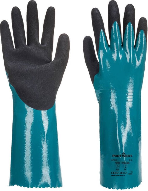 Sandy Grip Lite Blaue/Schwarze Stulpenhandschuhe 2XL – Größe 11