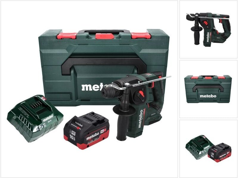 Thumbnail - Metabo BH 18 LTX BL 16 Akku Bohrhammer 18 V 1.3 J SDS-plus Brushless + 1x Akku 10,0 Ah + Ladegerät + MetaBOX