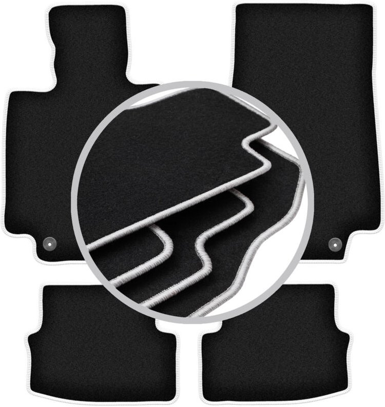 CARLUX-SILVER Autofußmatten für: Mercedes C W205 Coupé, Cabrio (2015-)