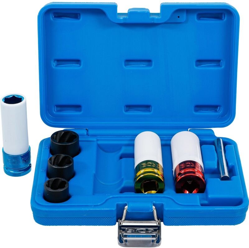Bgs Technic - Kraft-Schoneinsatz- und Spiral-Profil-Steckschlüssel-Satz Antrieb Innenvierkant 12,5 mm (1/2') sw 17 - 21 ...