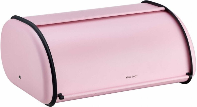 Großer Brotkasten aus Stahl 44cm mattrosa KINGHOFF KH-1868