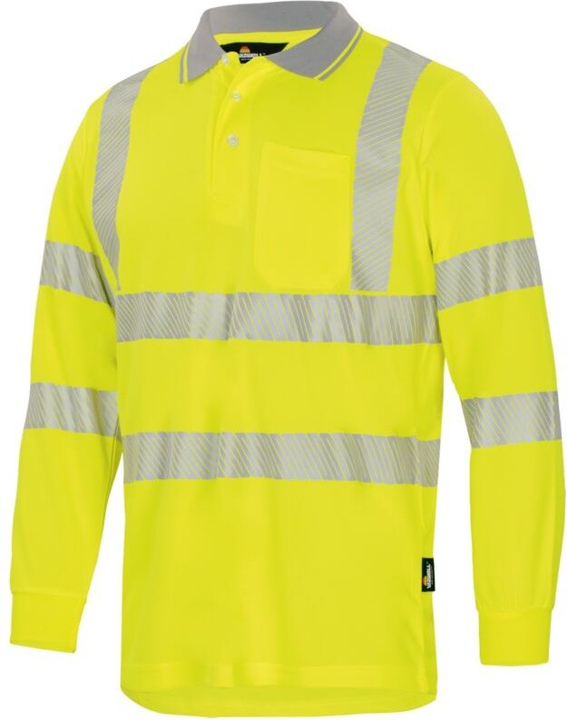 Triuso Vizwell Warnschutz-Langarmpolo VWPS32 Gr. xl leuchtgelb/marine