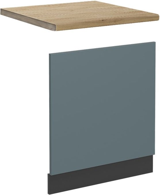 Vicco - Frontblende R-Line, Blau-Grau, 60 cm , ap Eiche