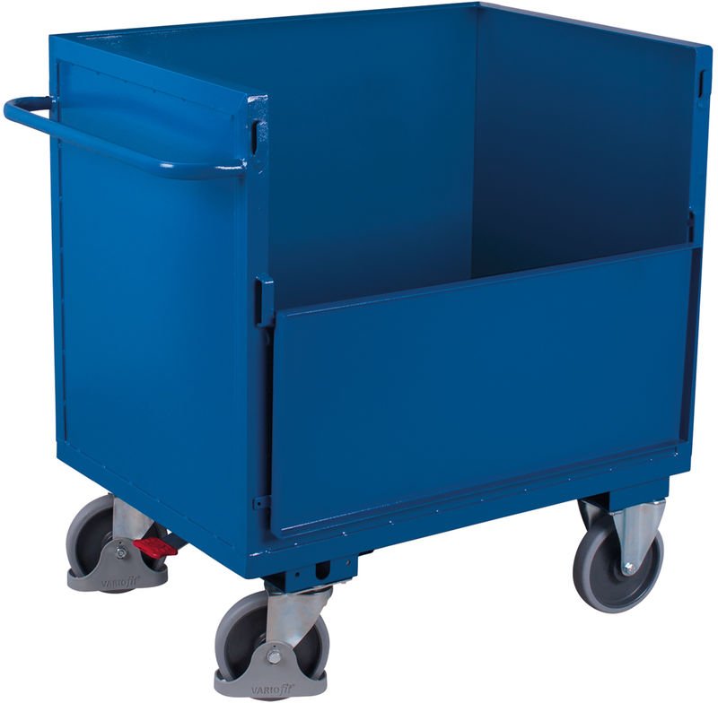 VARIOfit Blechkastenwagen fest verschweißt mit halb abklappbarer Längswand 990x690mm