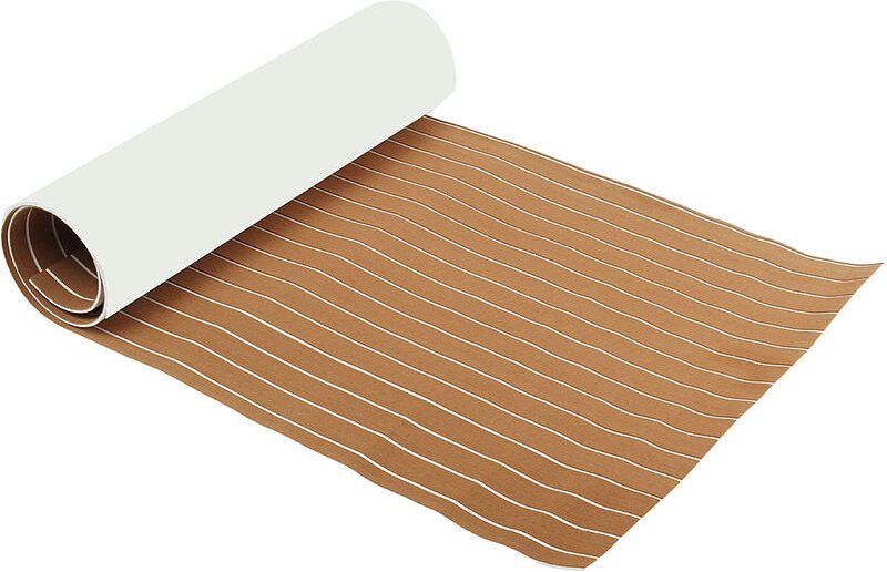 MECO 240 x 90 cm Selbstklebender Bodenbelag aus Teakholz EVA-Schaum Boot Yacht Teppich Deckmatte