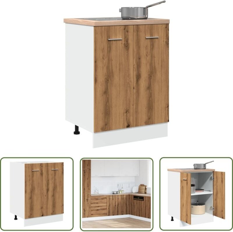The Living Store - vidaXL Unterschrank Artisan-Eiche 60x46x81,5 cm Holzwerkstoff