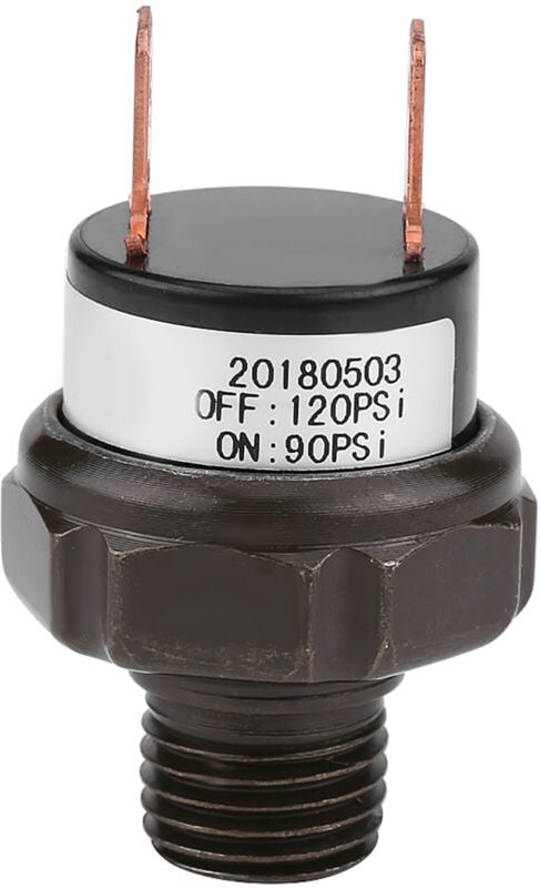Ej.life - Luft-druckschalter 90-120 psi 12V Universal Qiilu Druckschalter für Luftkompressoren Tankbefestigung 1/4'NPT-G...