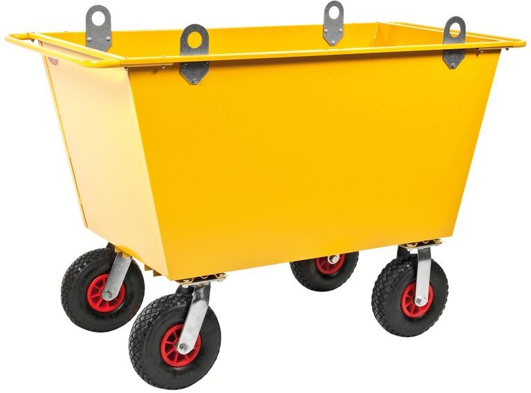 Kongamek Abfallwagen mit Hebeösen 1220x580x850mm Luftbereifung und 200l Volumen