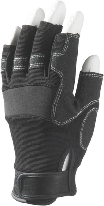 Thumbnail - Set mit 12 - 5-Finger-Offene Handschuhe Synthnoir - verstärkte Handfläche Größe 8