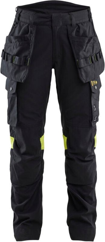 Multinorm-Arbeitshose für Frauen 7108 - Schwarz/Gelb 2XL - FR(52) - SE(C50) - Kurz
