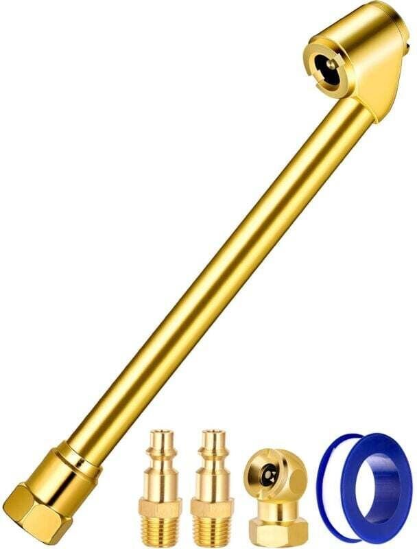 5-teiliger Autoreifenventiladapter, 1/4 npt Außengewinde, Messing-Schnellanschluss für Schlauch, Reifenfüllkopf, Autorep...